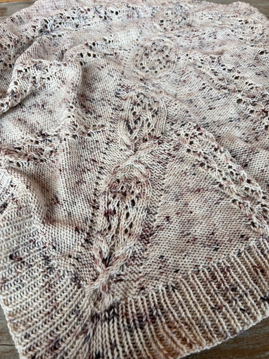 Kit du Châle Myosotis Coloris Chocolat Viennois - Patron + 3 écheveaux de laine