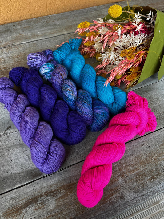 LINETTE - Laine teinte à la main - Fingering Mérinos Nylon superwash