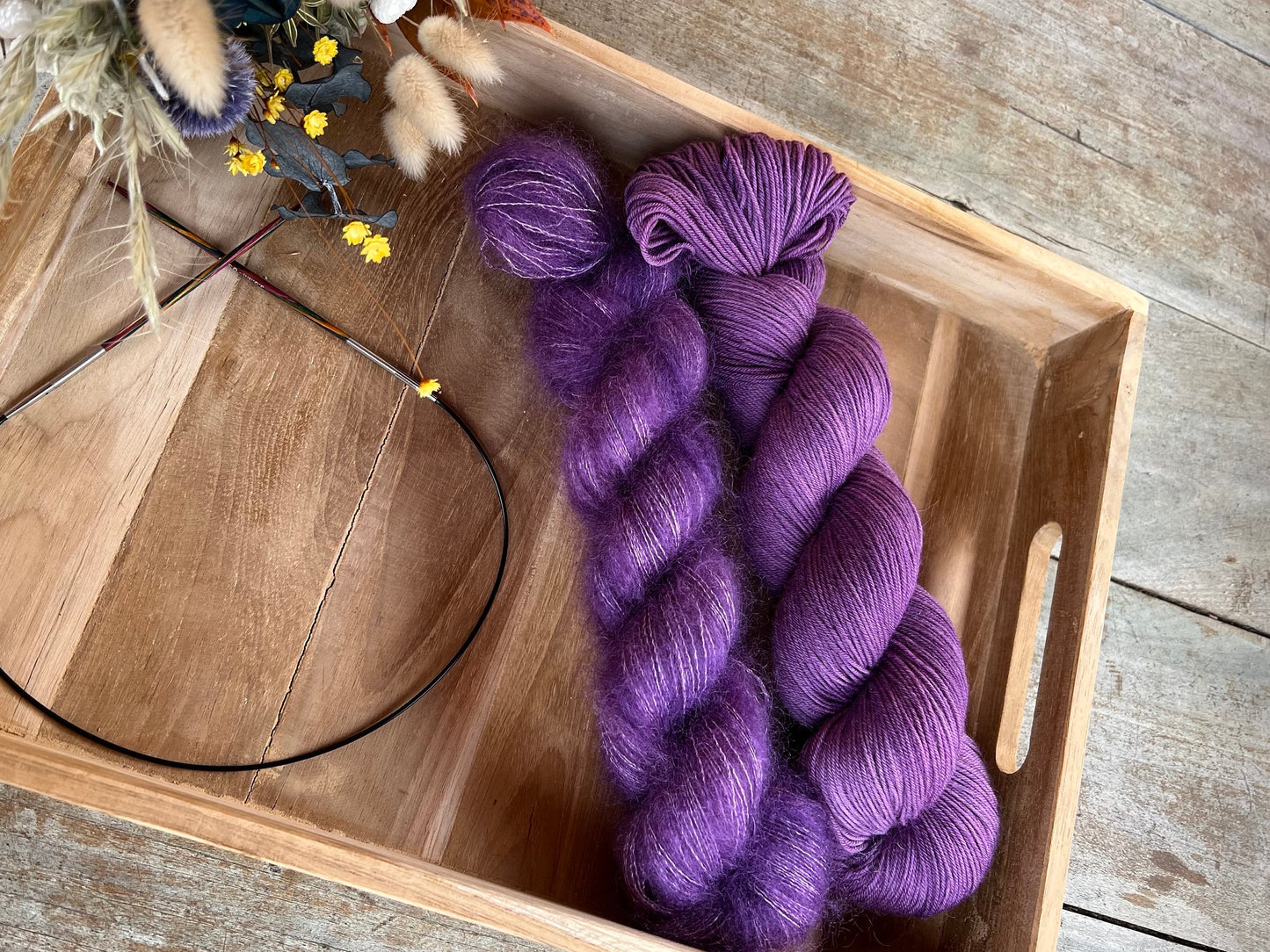 Divers coloris unis de Lace Kid Mohair et Soie - Laine teinte à la main