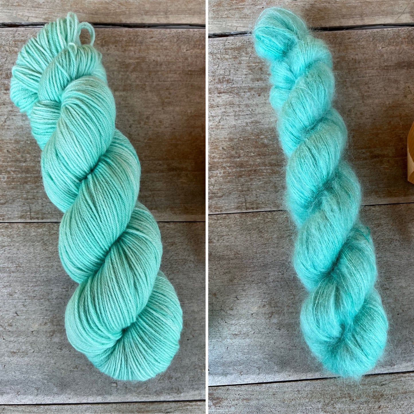 MENTHE FRAÎCHE - Laine teinte à la main - Base au choix : Fingering Mérinos avec ou sans nylon / DK Mérinos / Kid Mohair et Soie
