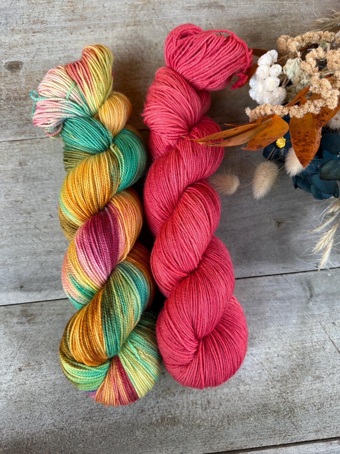 GUIMAUVE - Laine teinte à la main - Fingering Mérinos Nylon superwash