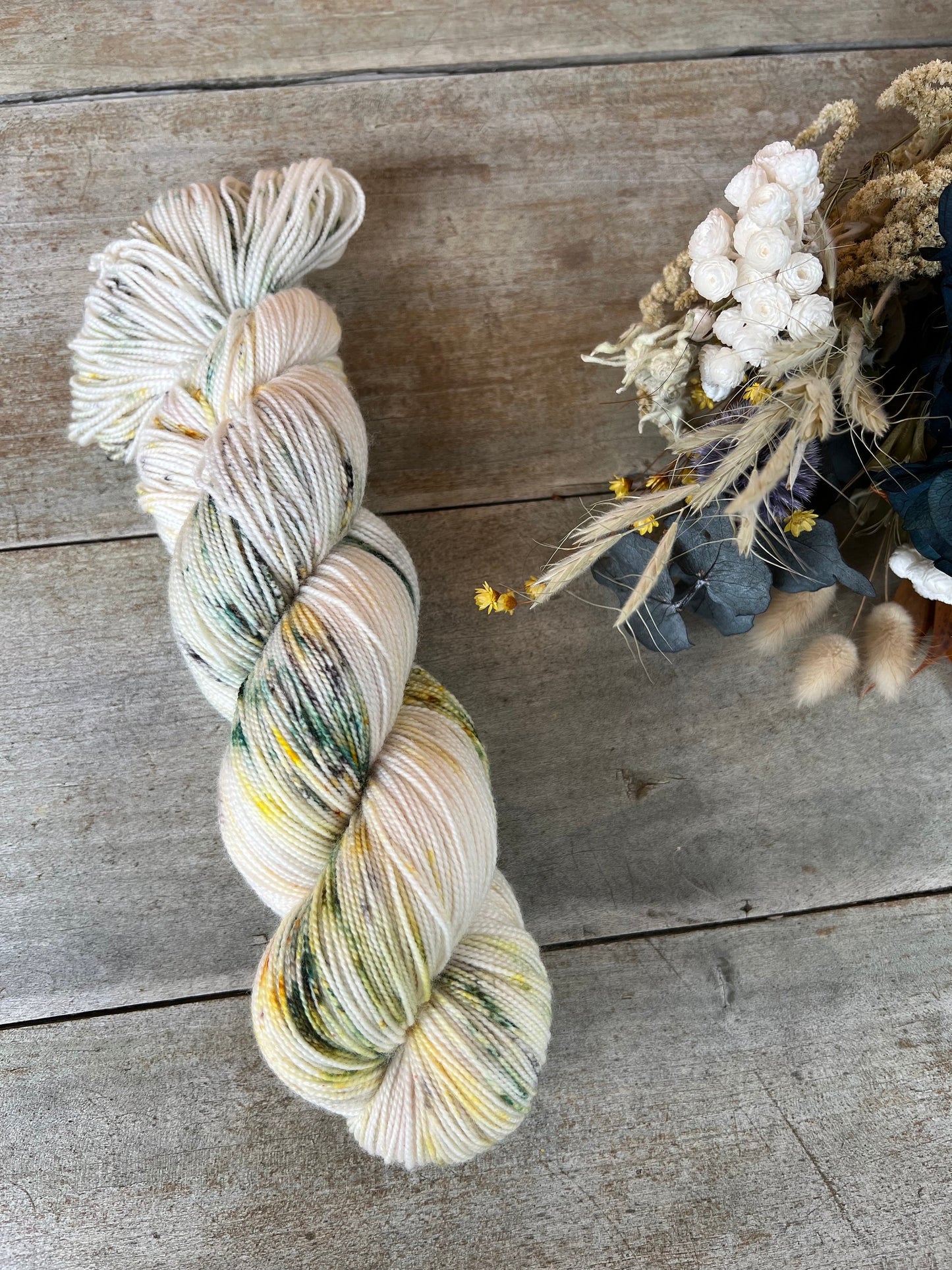 CITRON MENTHE - Laine teinte à la main - Base au choix : Fingering Mérinos avec ou sans nylon / DK Mérinos / Kid Mohair et Soie