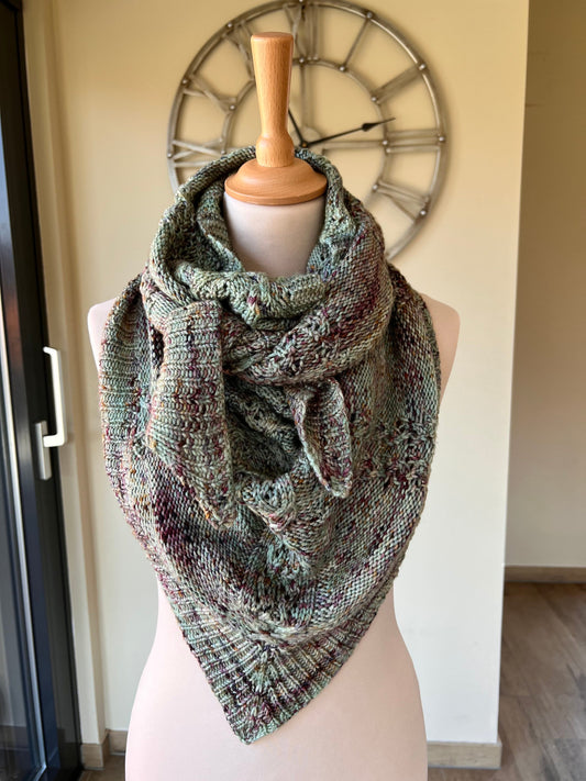 Design du Châle Myosotis - Patron modèle de Tricot