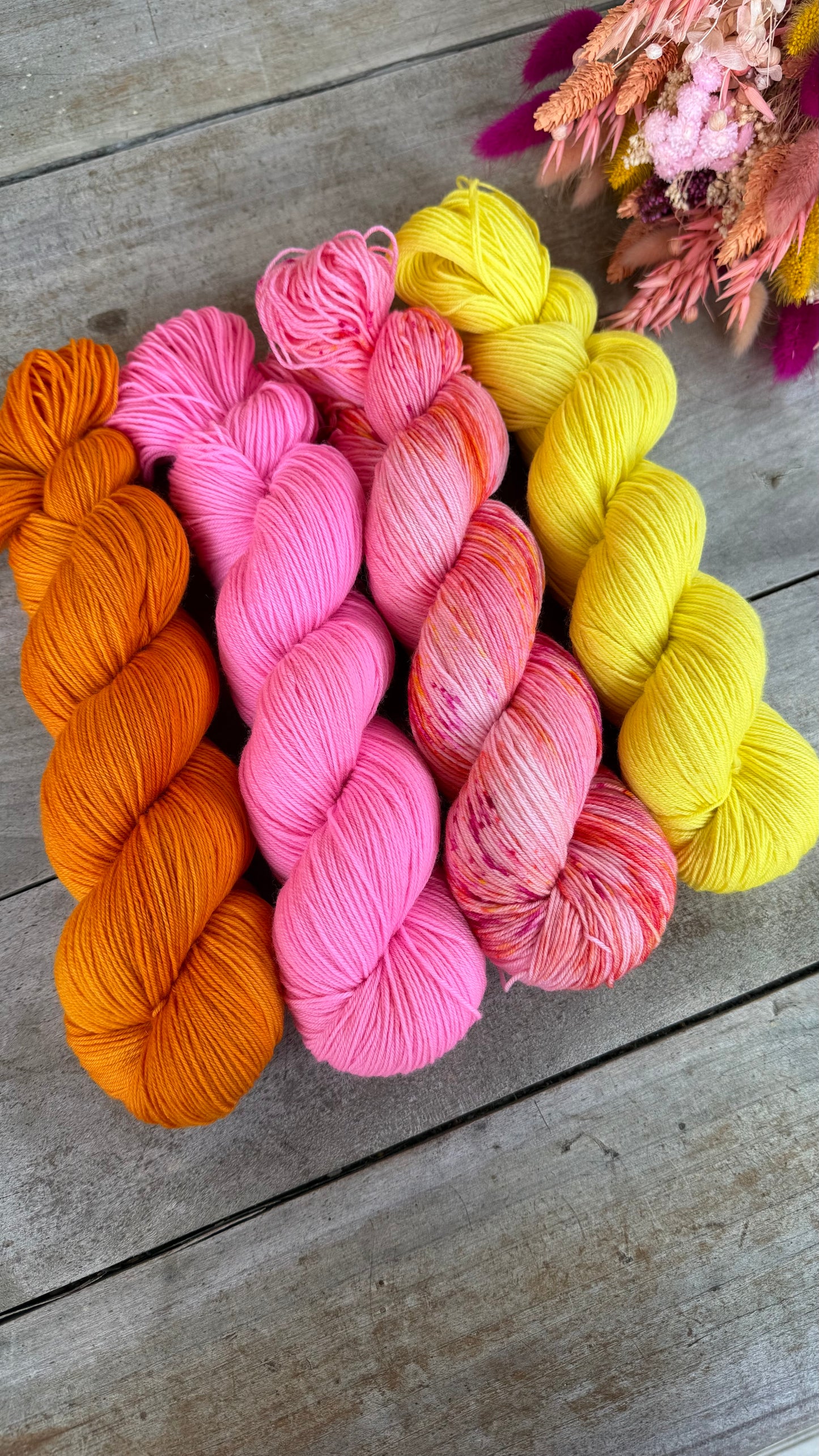 CANDY - Laine teinte à la main - Base au choix : Fingering Mérinos avec ou sans nylon / DK Mérinos / Kid Mohair et Soie