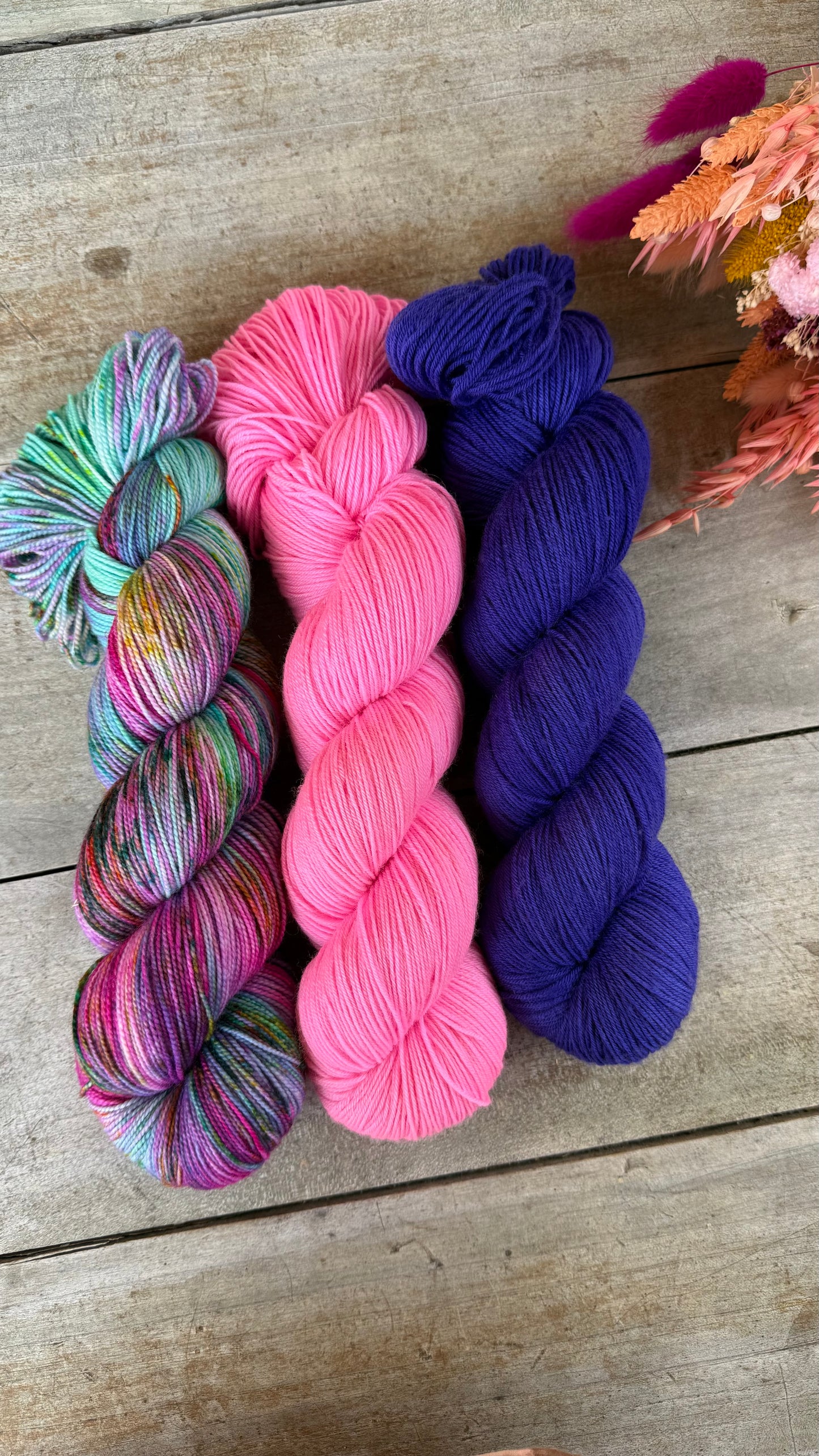 CANDY - Laine teinte à la main - Base au choix : Fingering Mérinos avec ou sans nylon / DK Mérinos / Kid Mohair et Soie