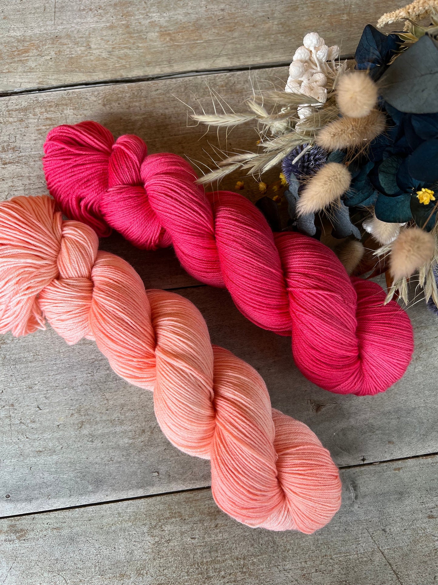 RUDY - Laine teinte à la main - Base au choix : Fingering Mérinos avec ou sans nylon / DK Mérinos / Kid Mohair et Soie