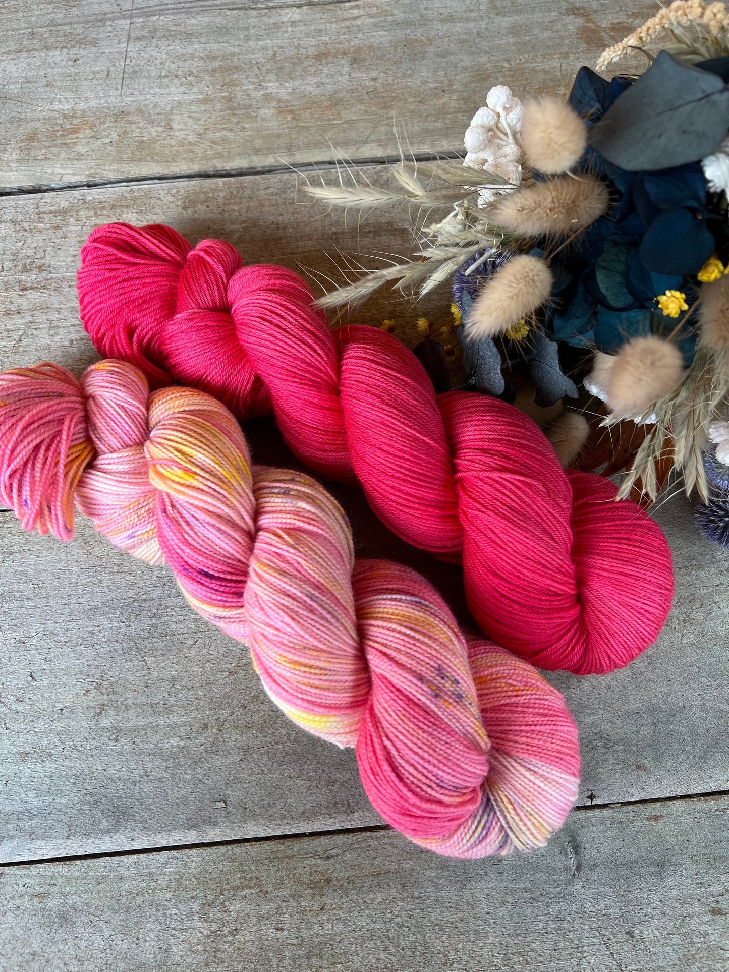 RUDY - Laine teinte à la main - Base au choix : Fingering Mérinos avec ou sans nylon / DK Mérinos / Kid Mohair et Soie