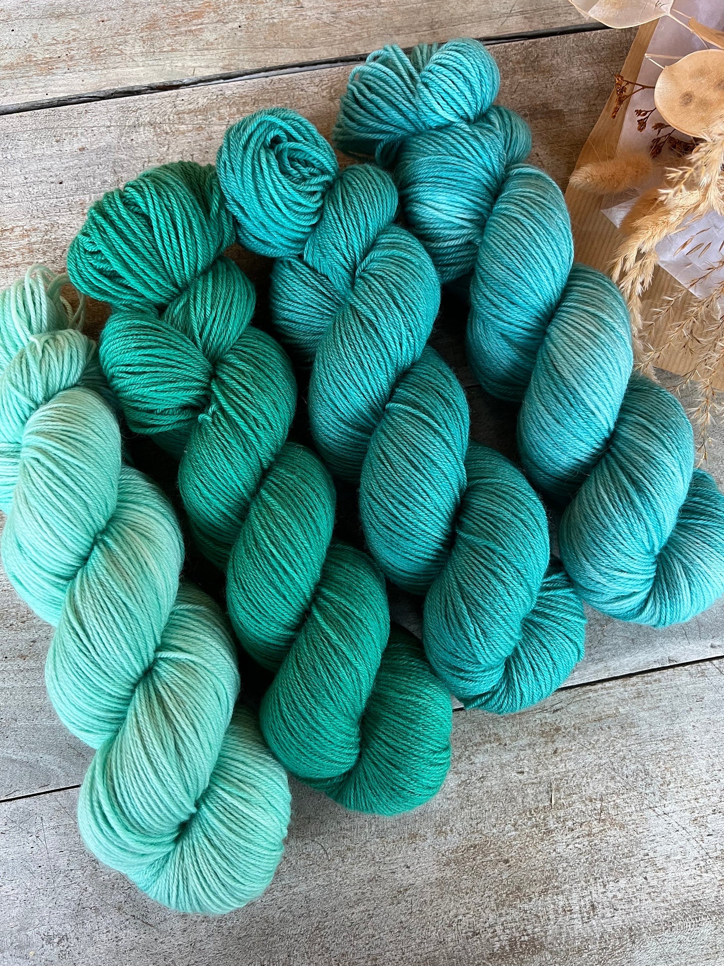 CHLOROPHYLLE - Laine teinte à la main - Fingering Mérinos Nylon superwash