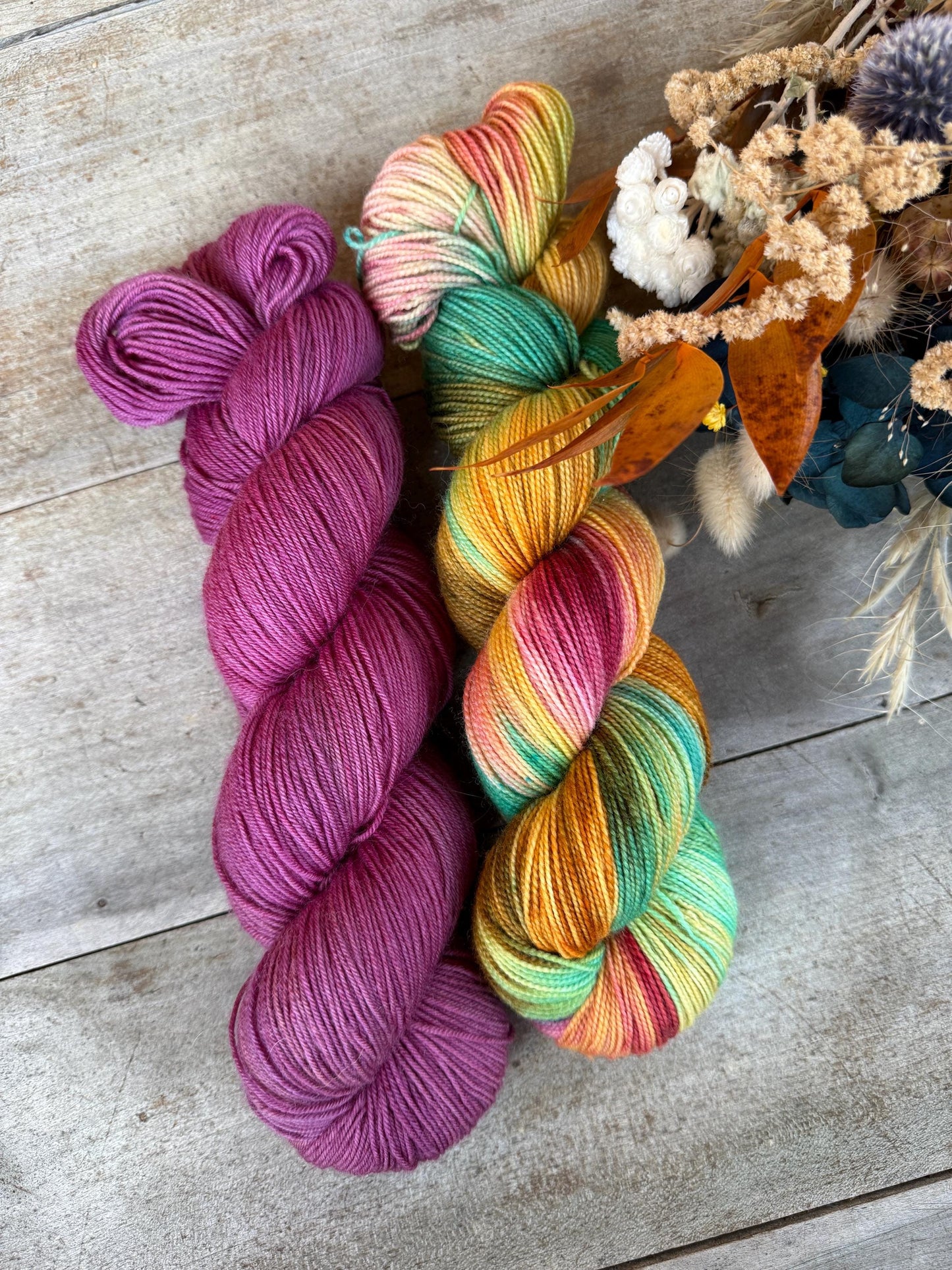 GUIMAUVE - Laine teinte à la main - Fingering Mérinos Nylon superwash
