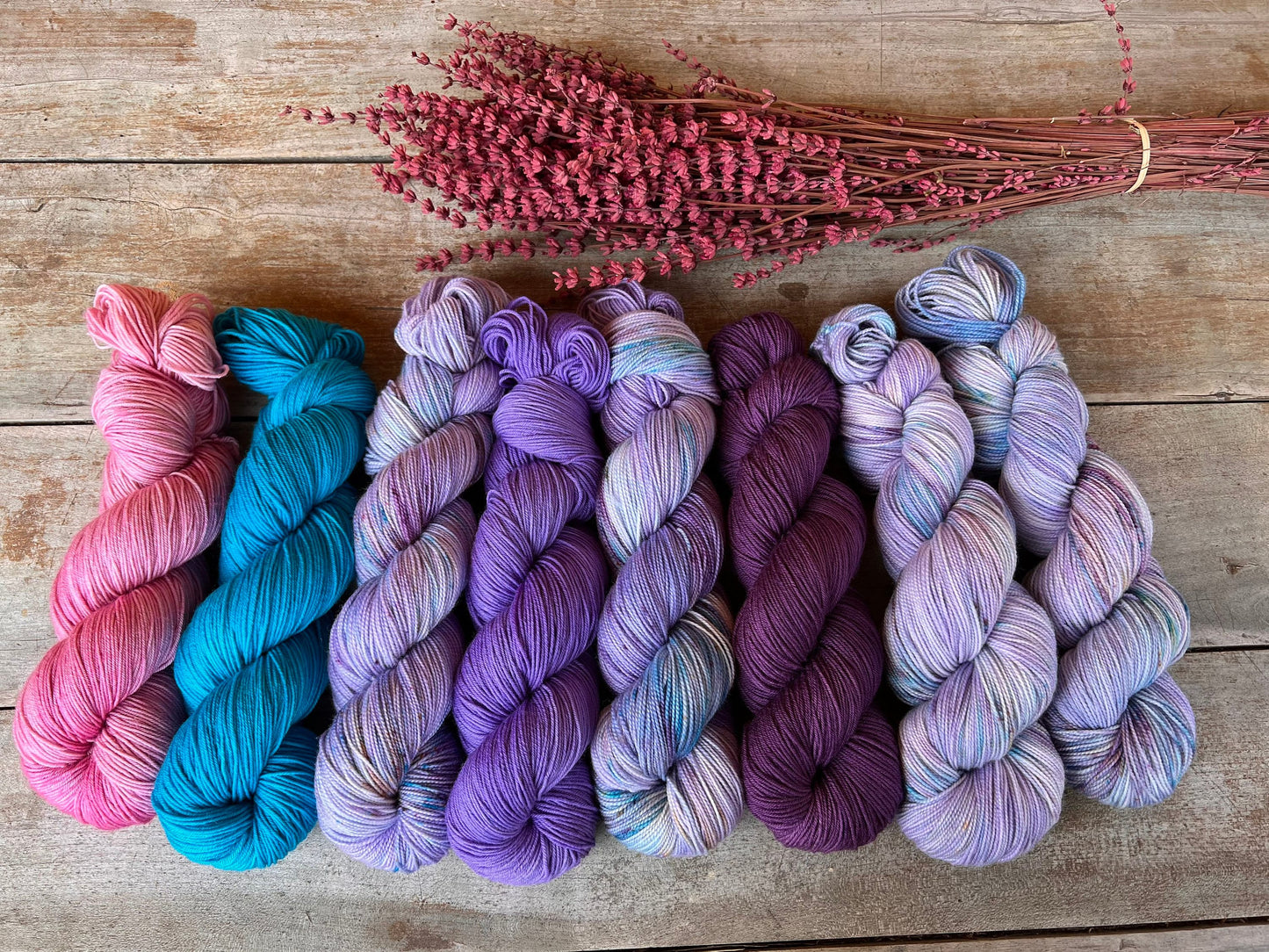 TURQUOISE - Laine teinte à la main - Base au choix : Fingering Mérinos avec ou sans nylon / DK Mérinos / Kid Mohair et Soie