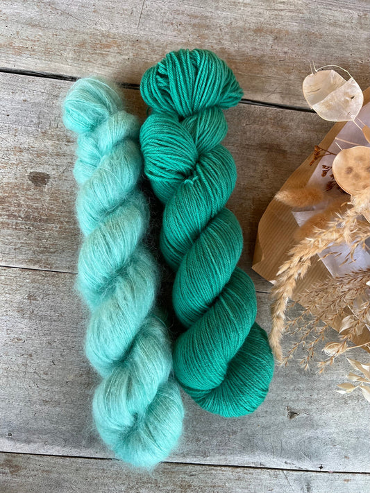 CHLOROPHYLLE - Laine teinte à la main - Fingering Mérinos Nylon superwash