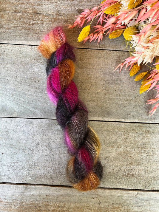 Divers coloris multicolores de Lace Kid Mohair et Soie - Laine teinte à la main