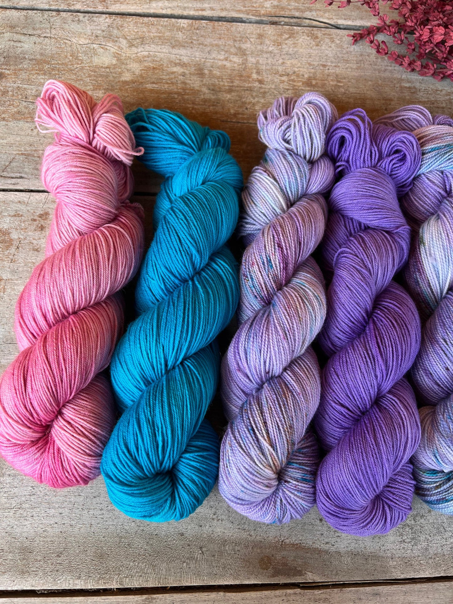 TURQUOISE - Laine teinte à la main - Base au choix : Fingering Mérinos avec ou sans nylon / DK Mérinos / Kid Mohair et Soie