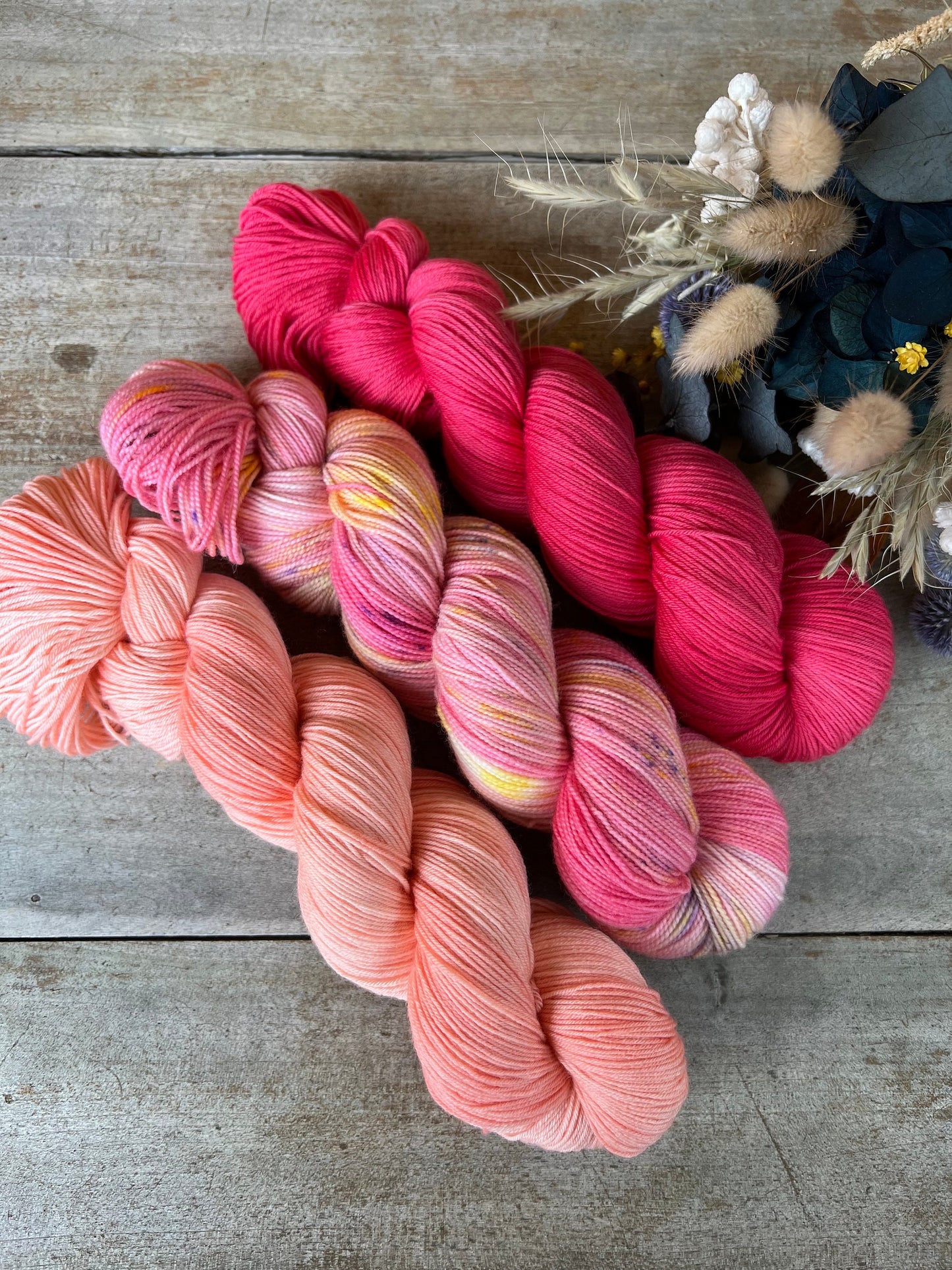 RUDY - Laine teinte à la main - Base au choix : Fingering Mérinos avec ou sans nylon / DK Mérinos / Kid Mohair et Soie