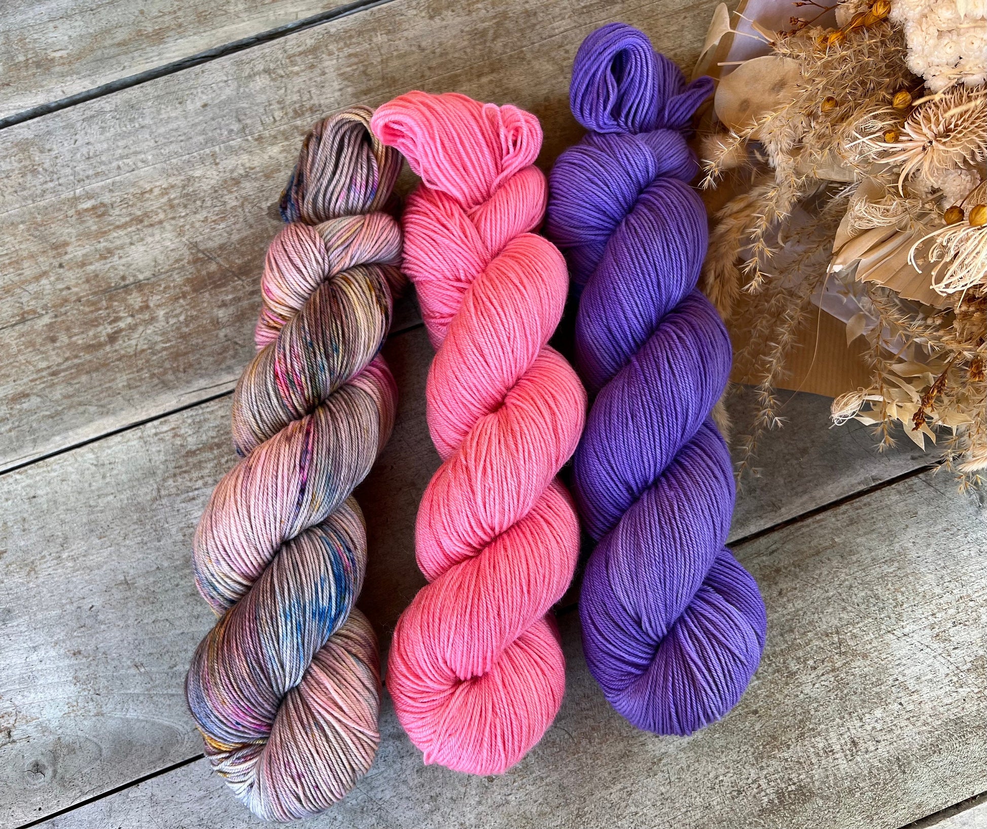 Laine teinte à la main coloris Kimber Fingering Mérinos ou Mérinos nylon ou DK Mérinos ou Lace Mohair et soie