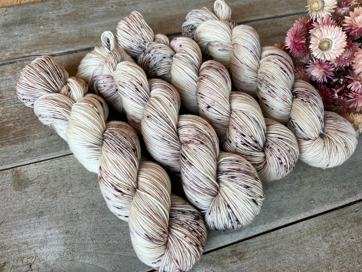 Laine teinte à la main coloris Chocolat Viennois Fingering Mérinos ou Mérinos nylon ou DK Mérinos ou Lace Mohair et soie