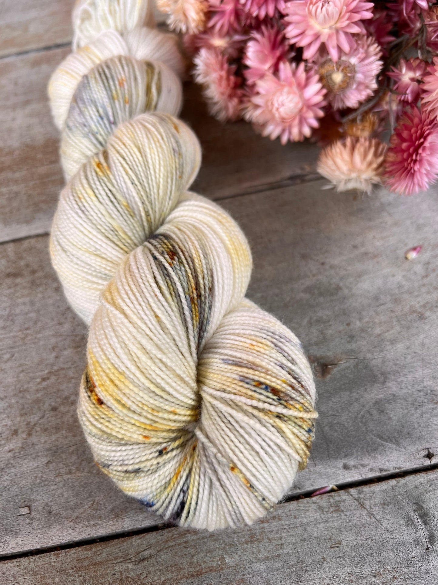 Laine teinte à la main coloris Citronnade Fingering Mérinos ou Mérinos nylon ou DK Mérinos ou Lace Mohair et soie