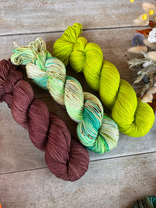 Laine teinte à la main Pistache Fingering Mérinos ou Mérinos nylon ou DK Mérinos ou Lace Mohair et soie