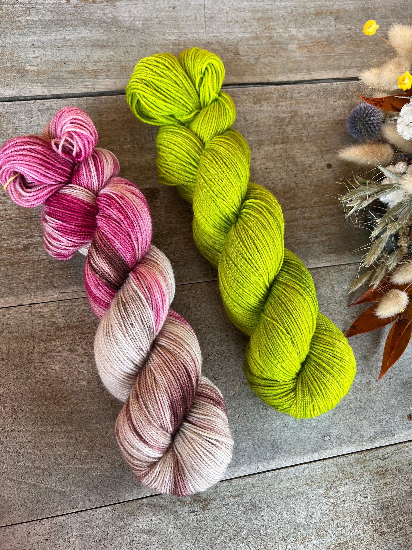 Laine teinte à la main Pistache Fingering Mérinos ou Mérinos nylon ou DK Mérinos ou Lace Mohair et soie