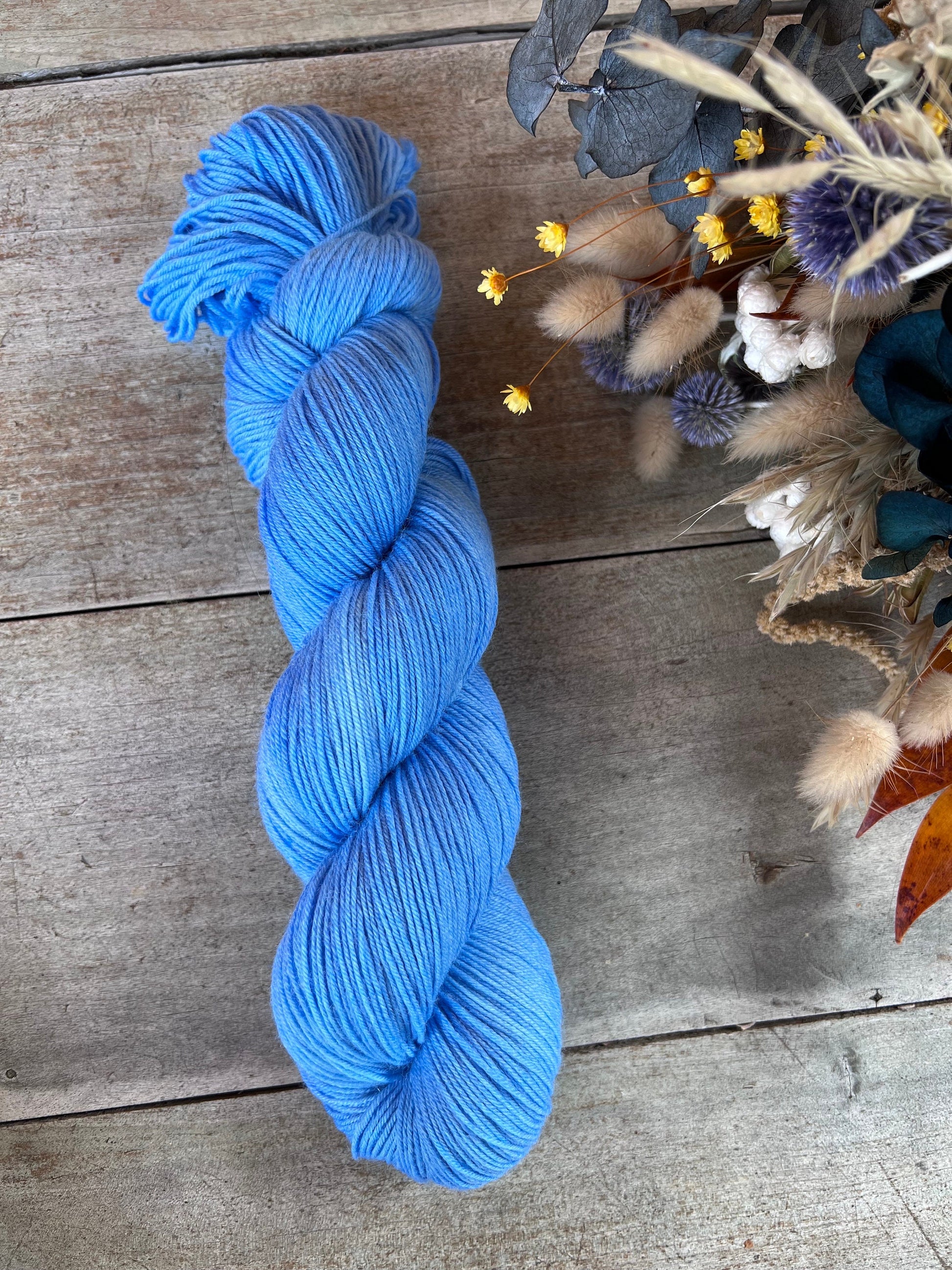 Laine teinte à la main coloris Flipper  Fingering Mérinos ou Mérinos nylon ou DK mérinos ou Lace Mohair et soie