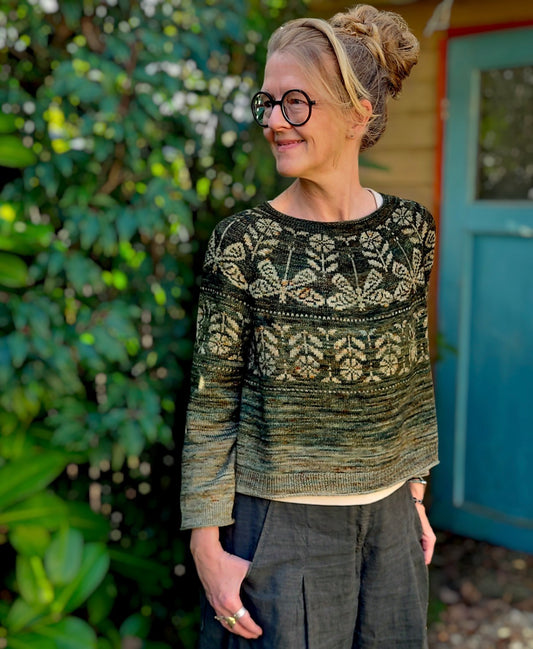 Kit de laine pour tricoter le Dragonfly Sweater par Elenor Mortensen