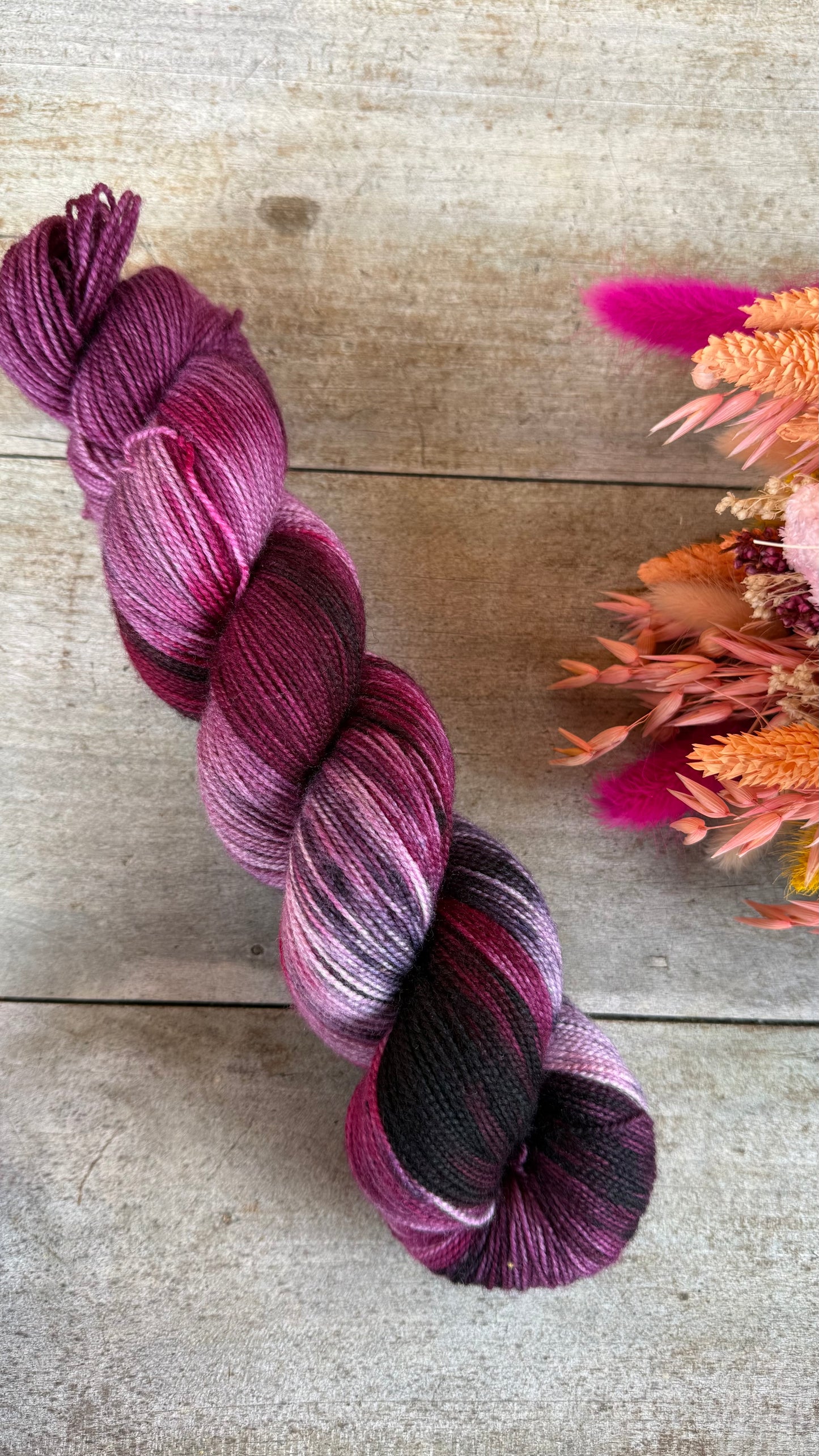 BERTHE - Laine teinte à la main - Base au choix : Fingering Mérinos avec ou sans nylon / DK Mérinos / Kid Mohair et Soie