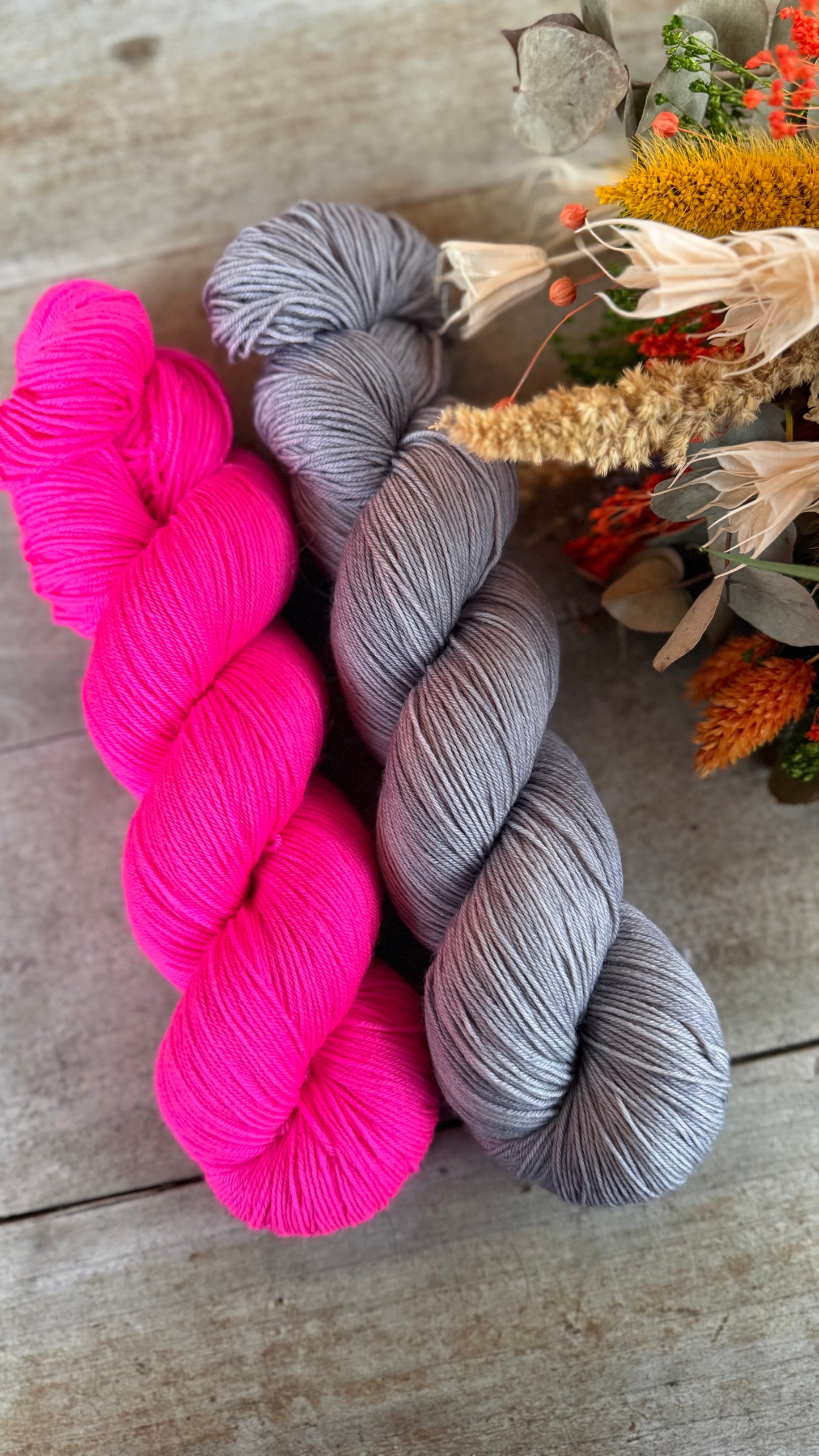 PERLE - Laine teinte à la main - Base au choix : Fingering Mérinos avec ou sans nylon / DK Mérinos / Kid Mohair et Soie