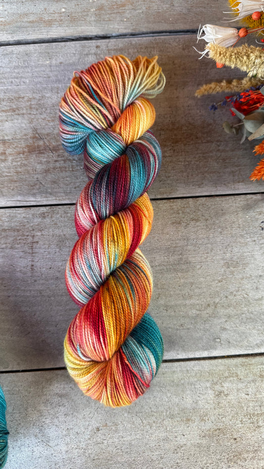 AFRICA FLASH - Laine teinte à la main - Fingering Mérinos Nylon superwash