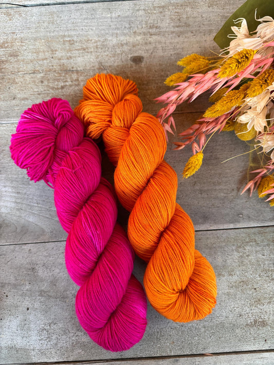 POIL DE CAROTTE - Laine teinte à la main - Fingering Mérinos Superwash