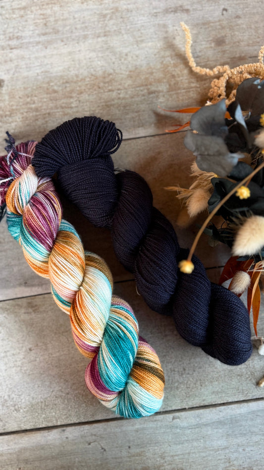 PACIFIQUE - Laine teinte à la main - Fingering Mérinos Nylon superwash