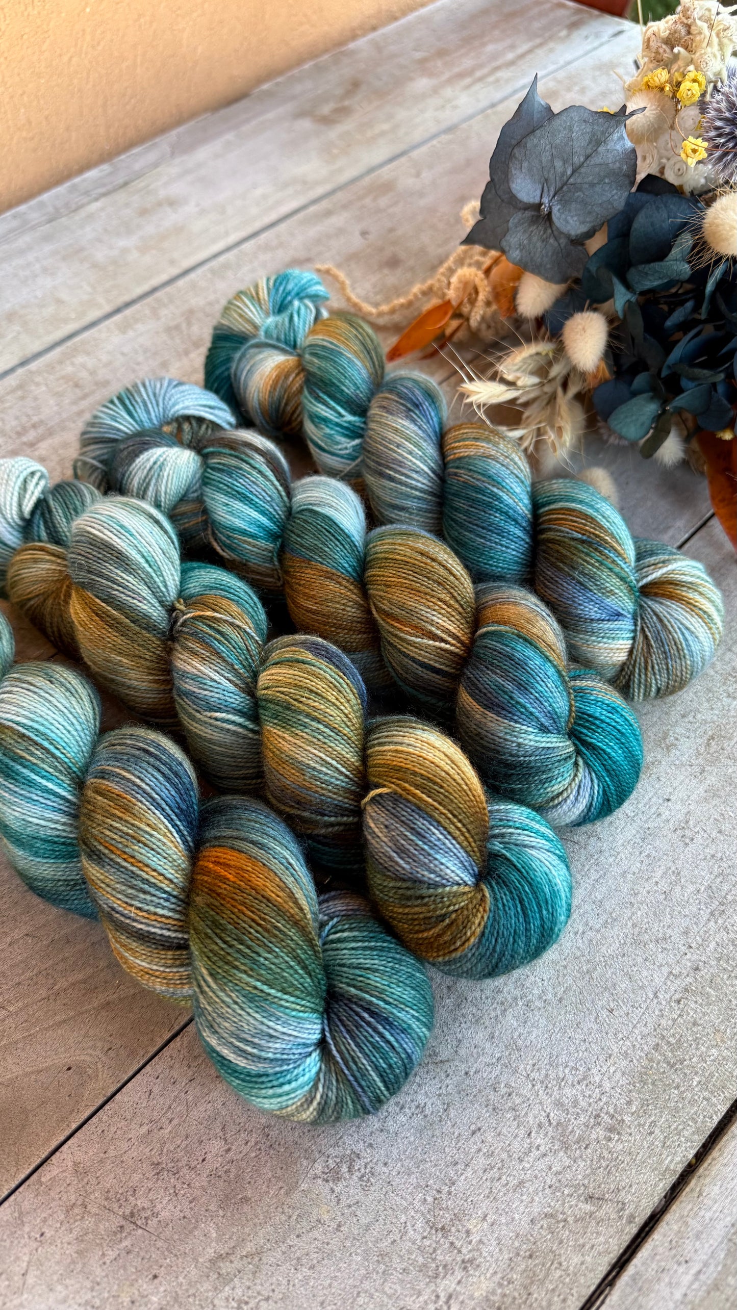 DORIANE - Laine teinte à la main - Fingering Mérinos Nylon superwash