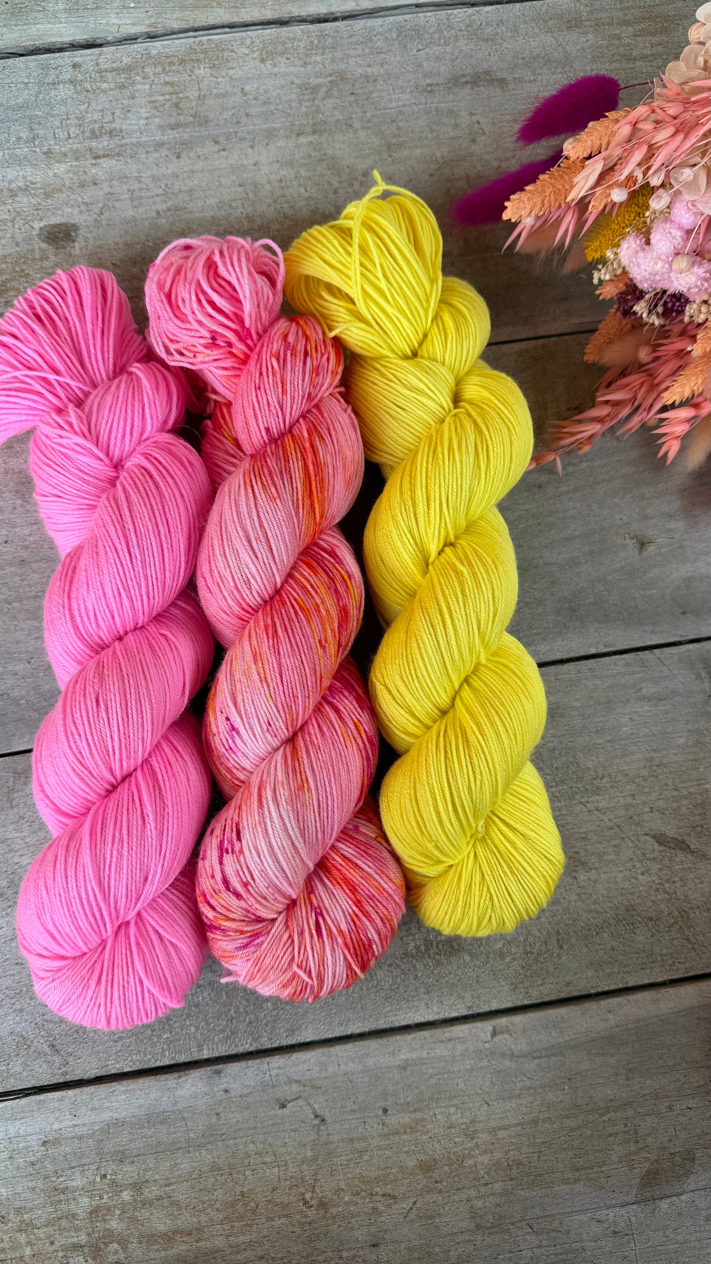 CANDY - Laine teinte à la main - Base au choix : Fingering Mérinos avec ou sans nylon / DK Mérinos / Kid Mohair et Soie