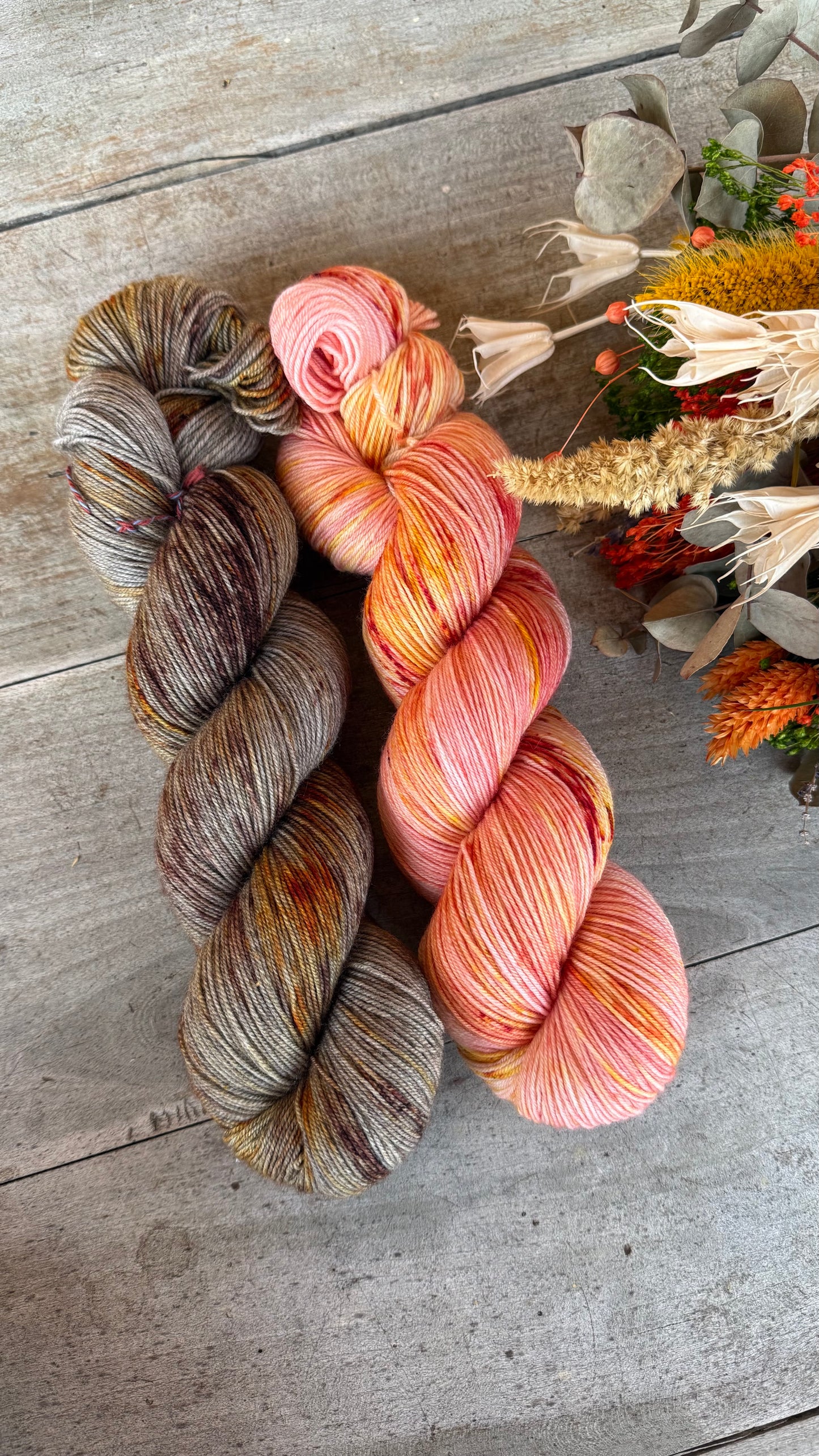 ROSE CITRON - Laine teinte à la main - Base au choix : Fingering Mérinos avec ou sans nylon / DK Mérinos / Kid Mohair et Soie