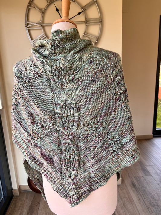 Design du Châle Myosotis - Patron modèle de Tricot