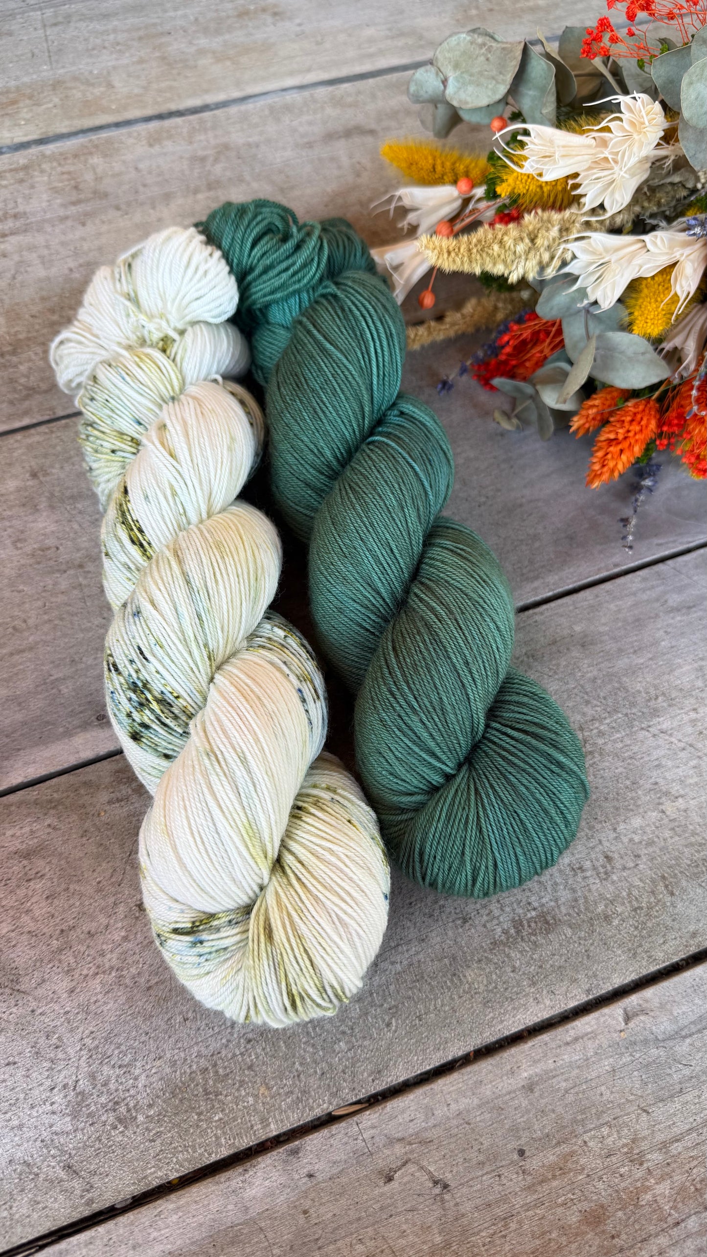 FRAÎCHE - Laine teinte à la main - Base au choix : Fingering Mérinos avec ou sans nylon / DK Mérinos / Kid Mohair et Soie