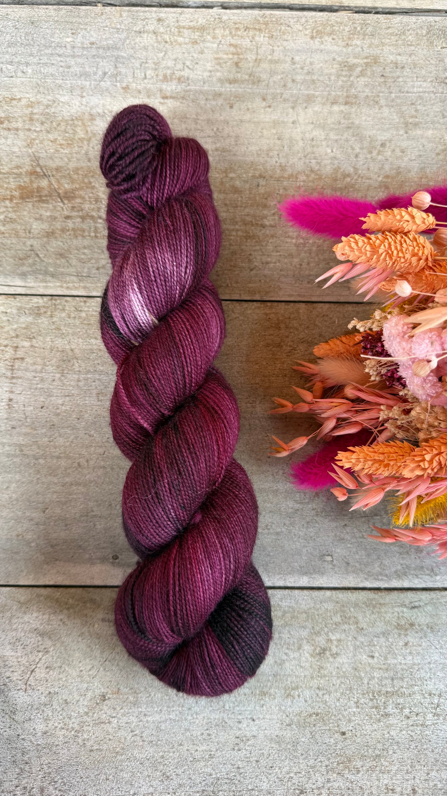 BERTHE - Laine teinte à la main - Base au choix : Fingering Mérinos avec ou sans nylon / DK Mérinos / Kid Mohair et Soie