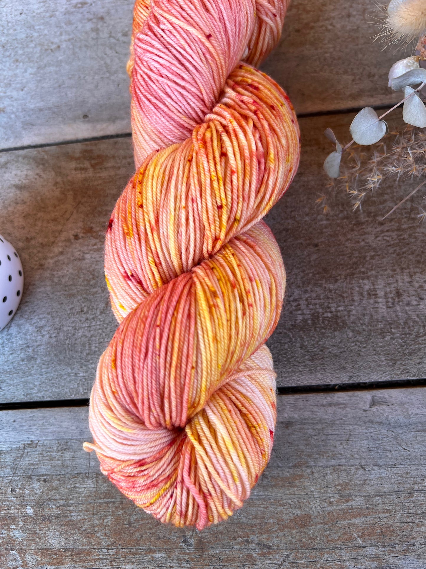 ROSE CITRON - Laine teinte à la main - Base au choix : Fingering Mérinos avec ou sans nylon / DK Mérinos / Kid Mohair et Soie