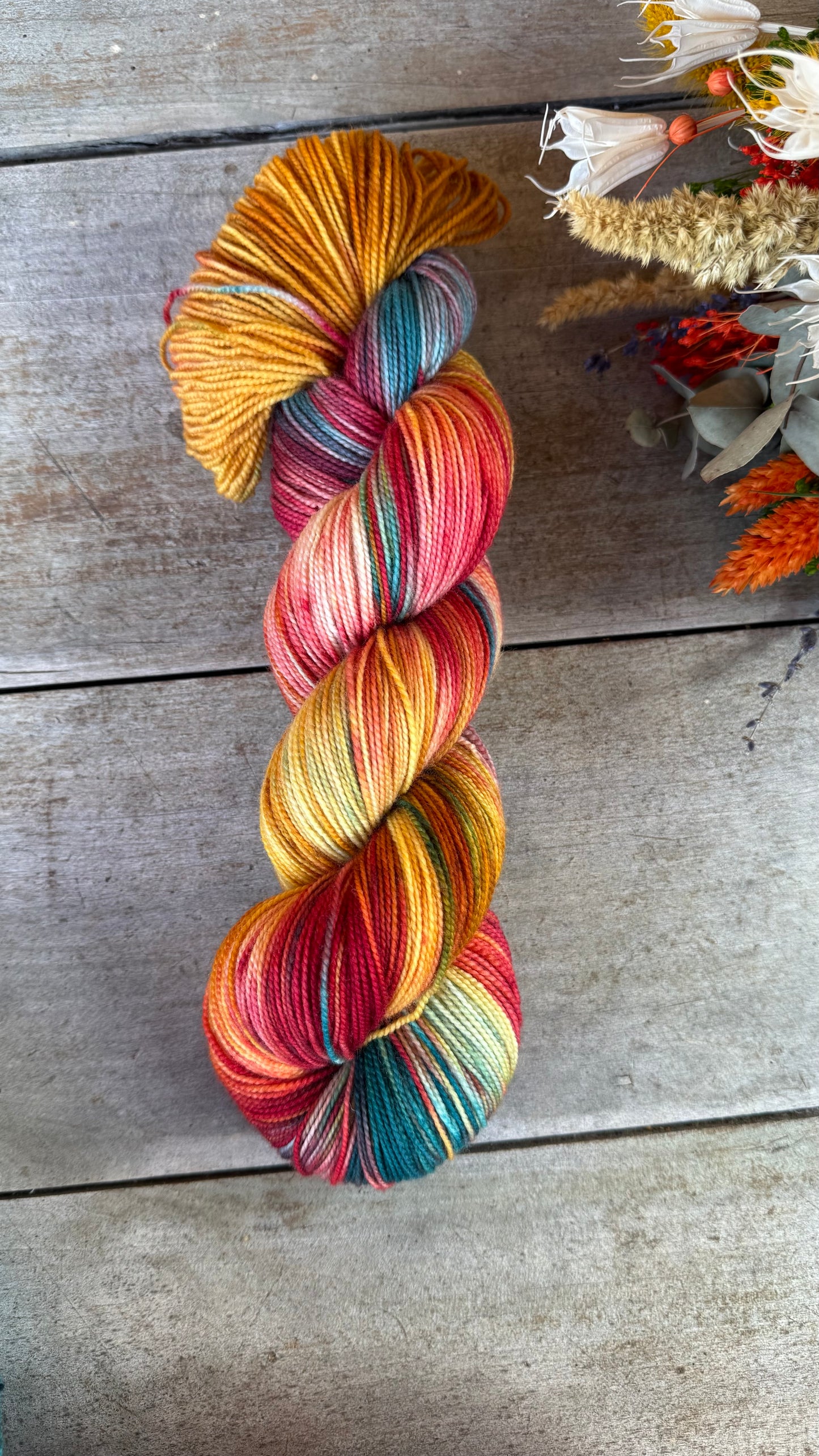 AFRICA FLASH - Laine teinte à la main - Fingering Mérinos Nylon superwash