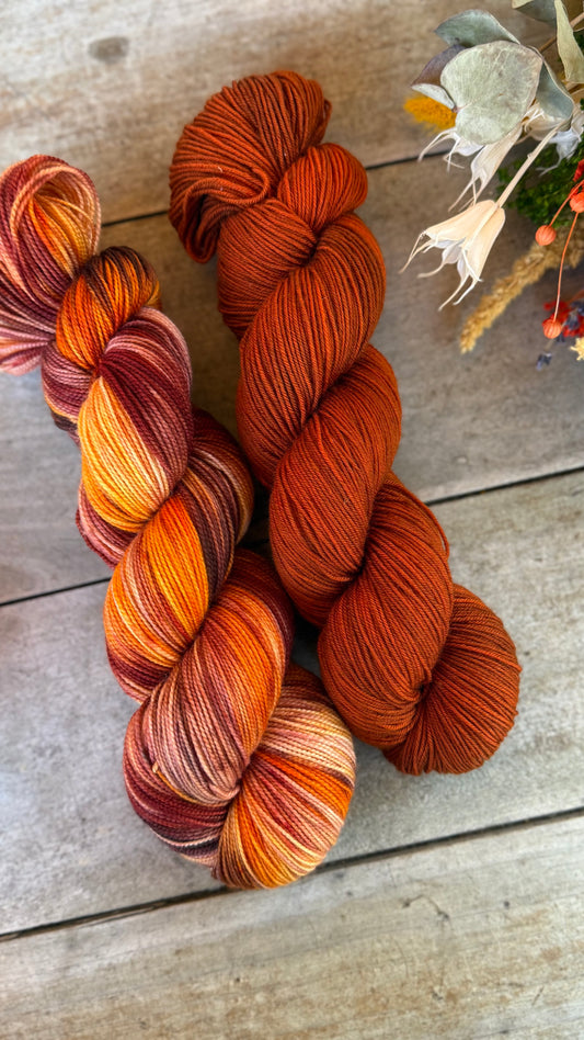 ROUILLE - Laine teinte à la main - Fingering Mérinos Superwash