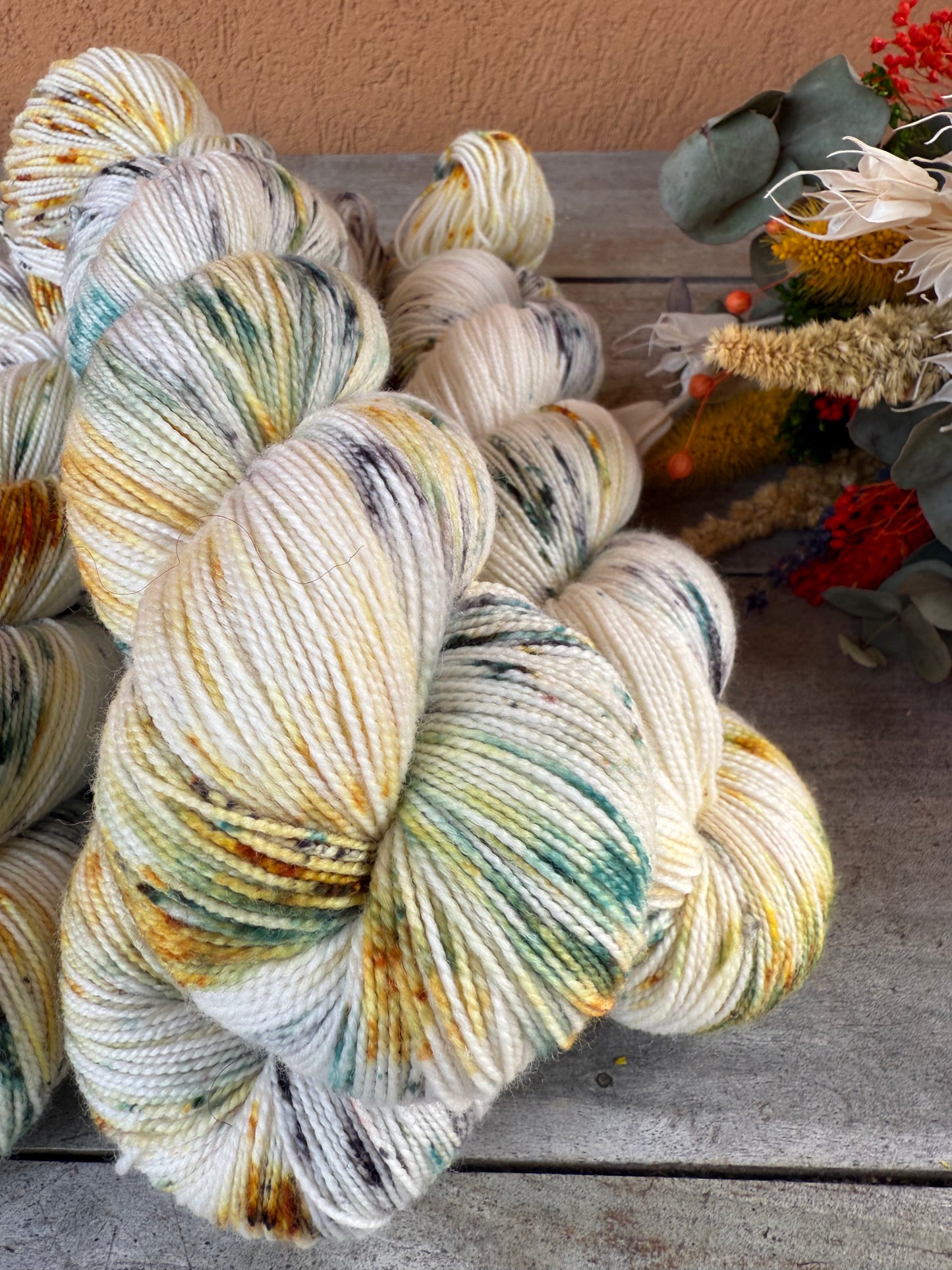 CITRON MENTHE - Laine teinte à la main - Base au choix : Fingering Mérinos avec ou sans nylon / DK Mérinos / Kid Mohair et Soie