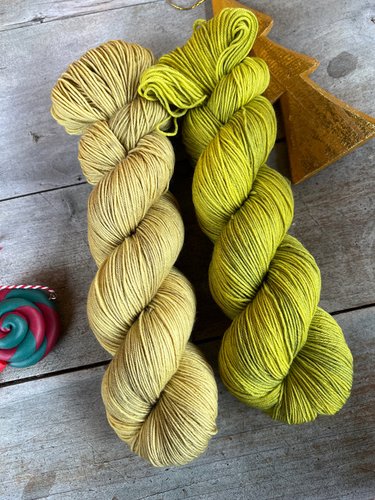 GOLD - Laine teinte à la main - Base au choix : Fingering Mérinos avec ou sans nylon / DK Mérinos / Kid Mohair et Soie