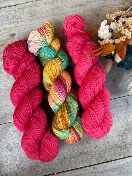 GUIMAUVE - Laine teinte à la main - Fingering Mérinos Nylon superwash