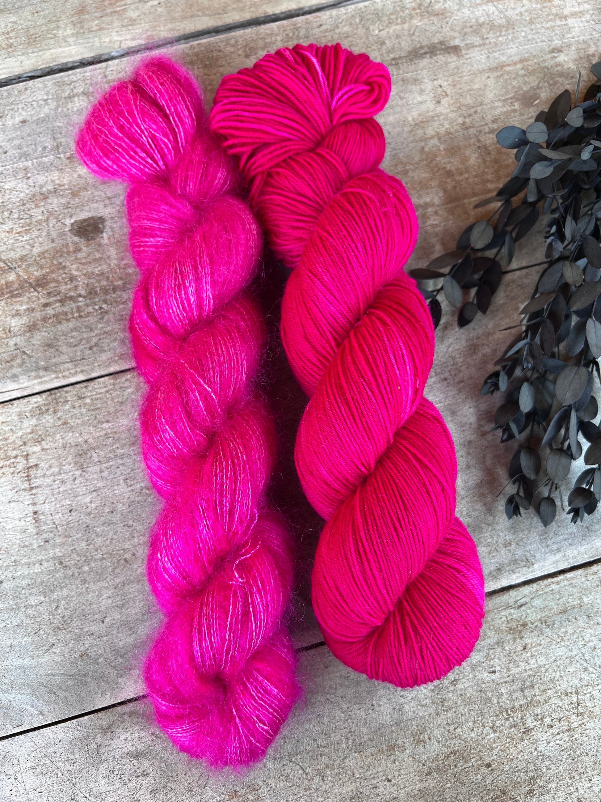 Laine teinte à la main coloris Joy Fingering mérinos ou Mérinos nylon ou DK Mérinos ou Lace Mohair et soie