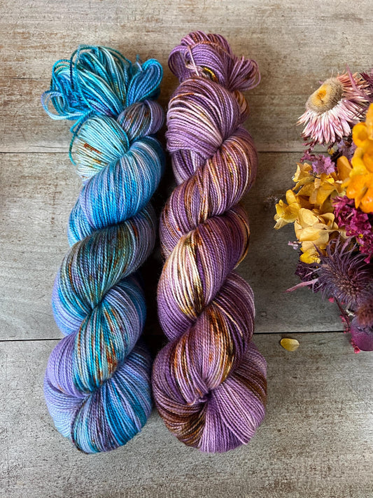 Laine teinte à la main Lilly FINGERING Mérinos ou Mérinos nylon ou DK Mérinos ou LACE Mohair et soie